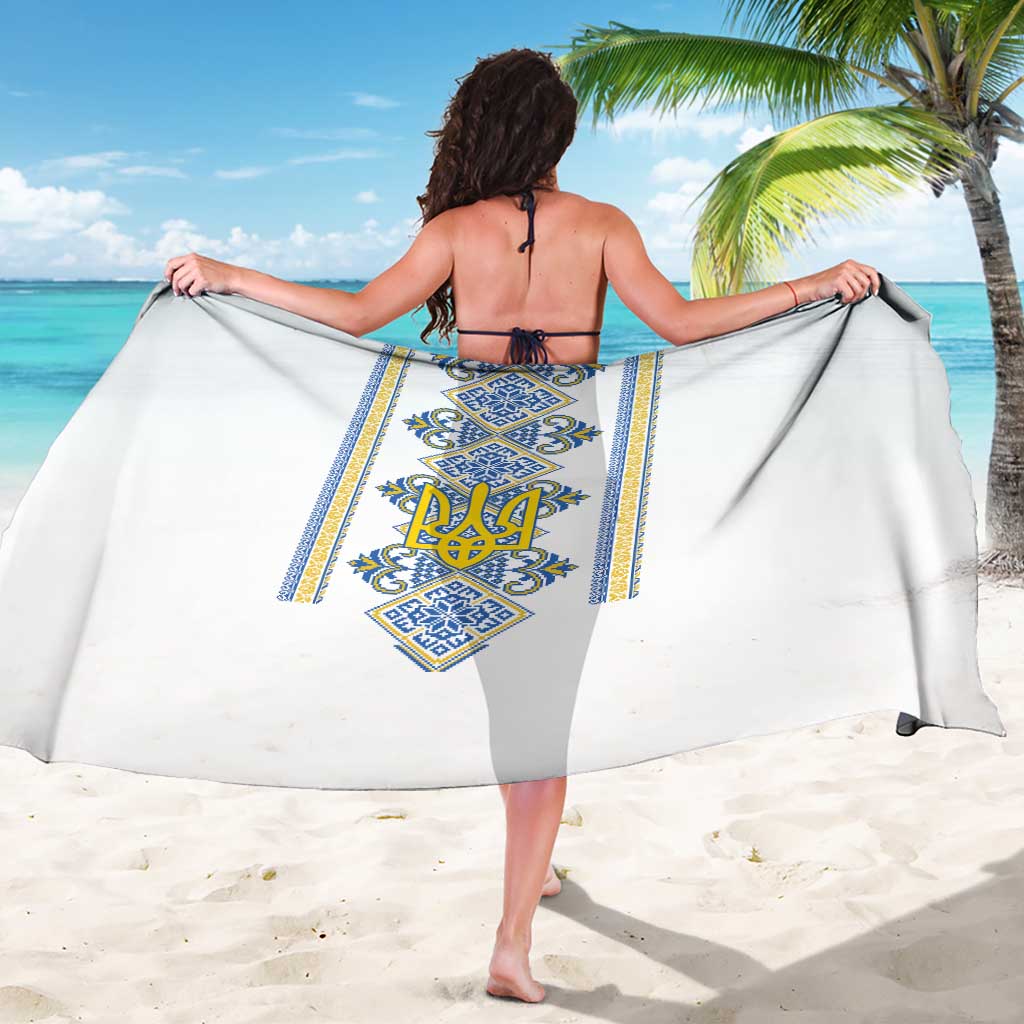 Vyshyvanka Day Sarong Ukrainian Folk Traditions Pattern White Version