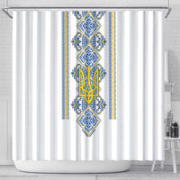 Vyshyvanka Day Shower Curtain Ukrainian Folk Traditions Pattern White Version