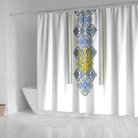Vyshyvanka Day Shower Curtain Ukrainian Folk Traditions Pattern White Version