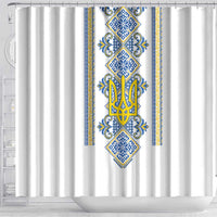 Vyshyvanka Day Shower Curtain Ukrainian Folk Traditions Pattern White Version