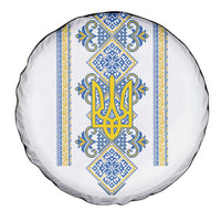 Vyshyvanka Day Spare Tire Cover Ukrainian Folk Traditions Pattern White Version
