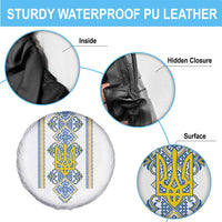 Vyshyvanka Day Spare Tire Cover Ukrainian Folk Traditions Pattern White Version