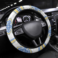 Vyshyvanka Day Steering Wheel Cover Ukrainian Folk Traditions Pattern White Version