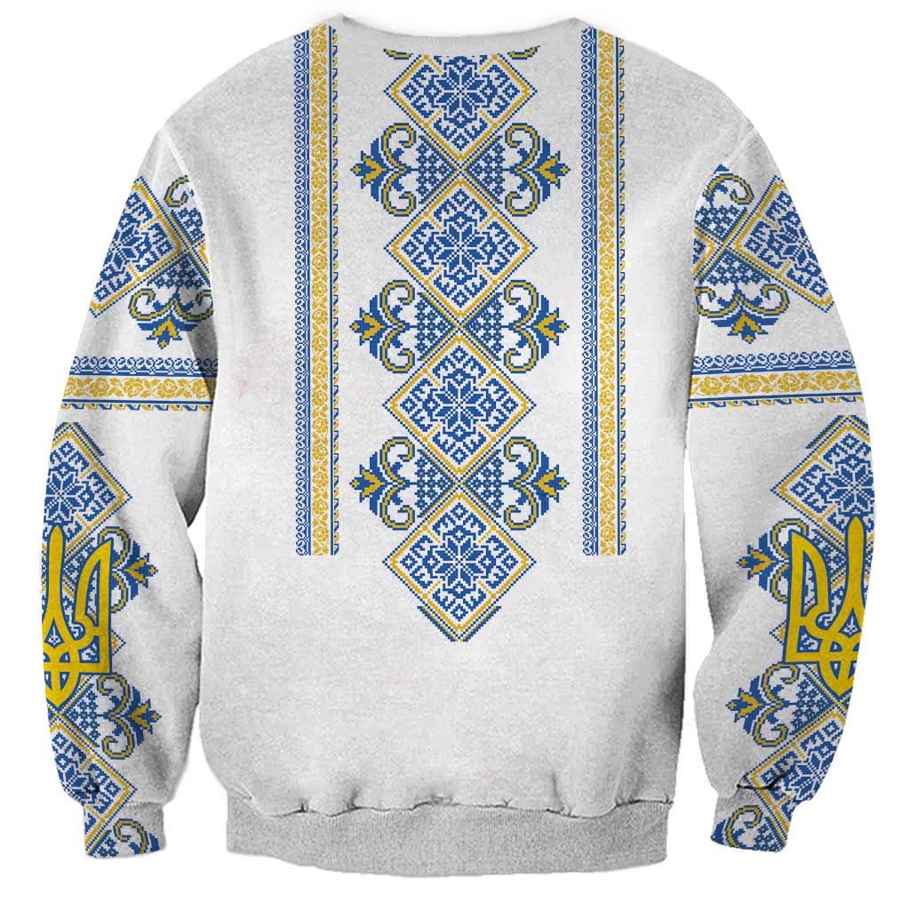 Vyshyvanka Day Sweatshirt Ukrainian Folk Traditions Pattern White Version