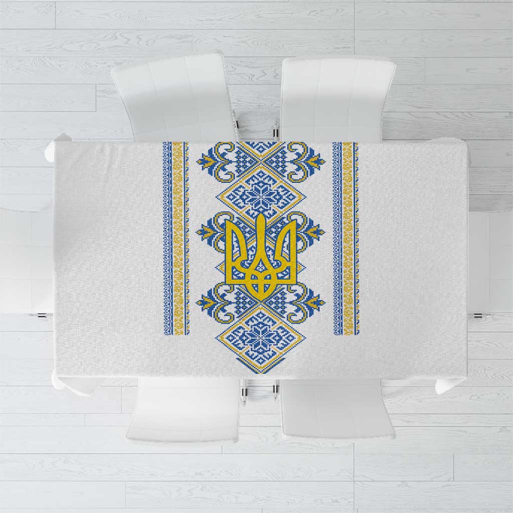 Vyshyvanka Day Tablecloth Ukrainian Folk Traditions Pattern White Version