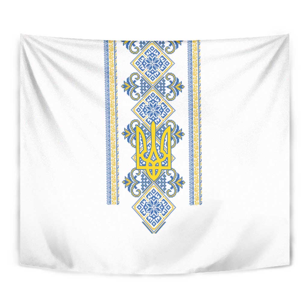Vyshyvanka Day Tapestry Ukrainian Folk Traditions Pattern White Version