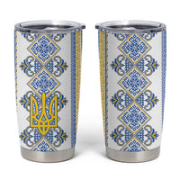 Vyshyvanka Day Tumbler Cup Ukrainian Folk Traditions Pattern White Version