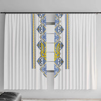 Vyshyvanka Day Window Curtain Ukrainian Folk Traditions Pattern White Version