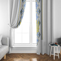 Vyshyvanka Day Window Curtain Ukrainian Folk Traditions Pattern White Version