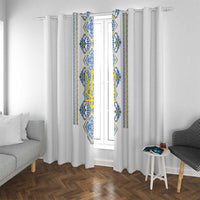 Vyshyvanka Day Window Curtain Ukrainian Folk Traditions Pattern White Version