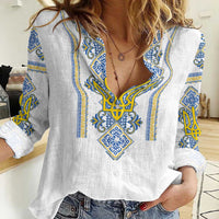 Vyshyvanka Day Women Casual Shirt Ukrainian Folk Traditions Pattern White Version