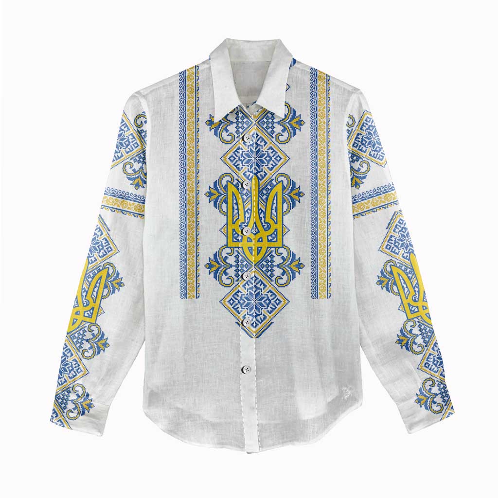 Vyshyvanka Day Women Casual Shirt Ukrainian Folk Traditions Pattern White Version