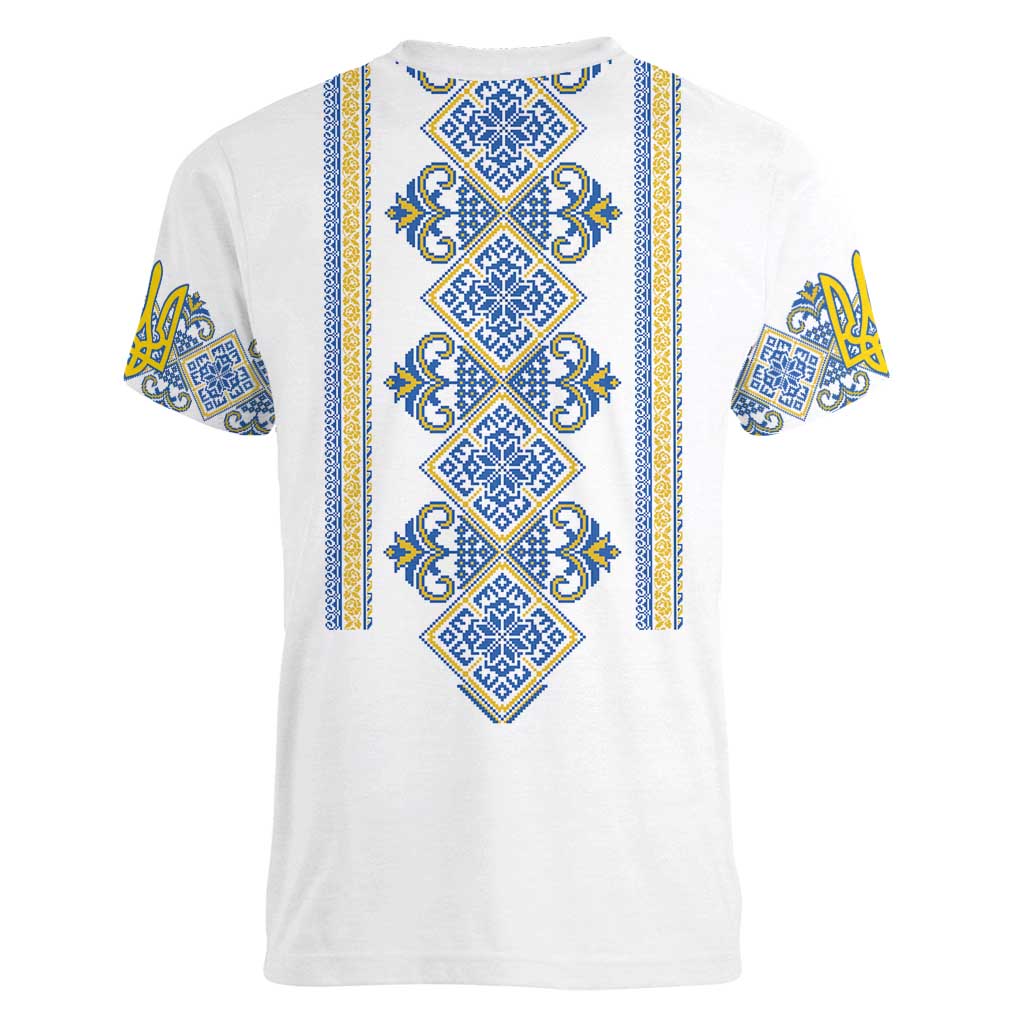 Vyshyvanka Day Women V-Neck T-Shirt Ukrainian Folk Traditions Pattern White Version