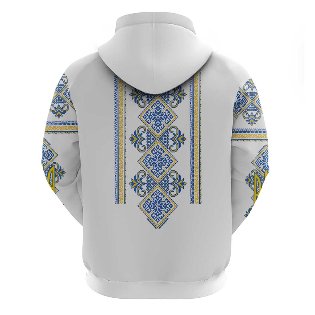 Vyshyvanka Day Zip Hoodie Ukrainian Folk Traditions Pattern White Version