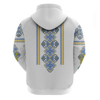Vyshyvanka Day Zip Hoodie Ukrainian Folk Traditions Pattern White Version