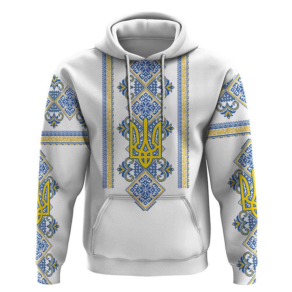 Vyshyvanka Day Zip Hoodie Ukrainian Folk Traditions Pattern White Version