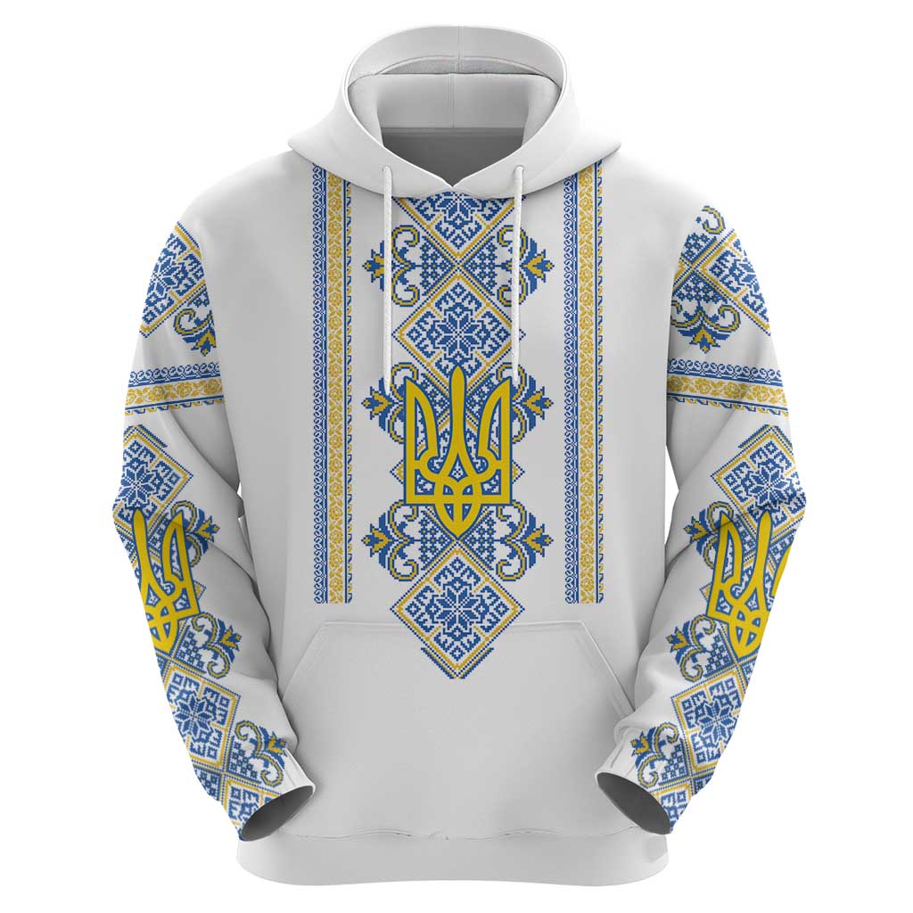 Vyshyvanka Day Zip Hoodie Ukrainian Folk Traditions Pattern White Version