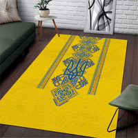 Vyshyvanka Day Area Rug Ukrainian Folk Traditions Pattern Yellow Version