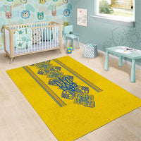 Vyshyvanka Day Area Rug Ukrainian Folk Traditions Pattern Yellow Version