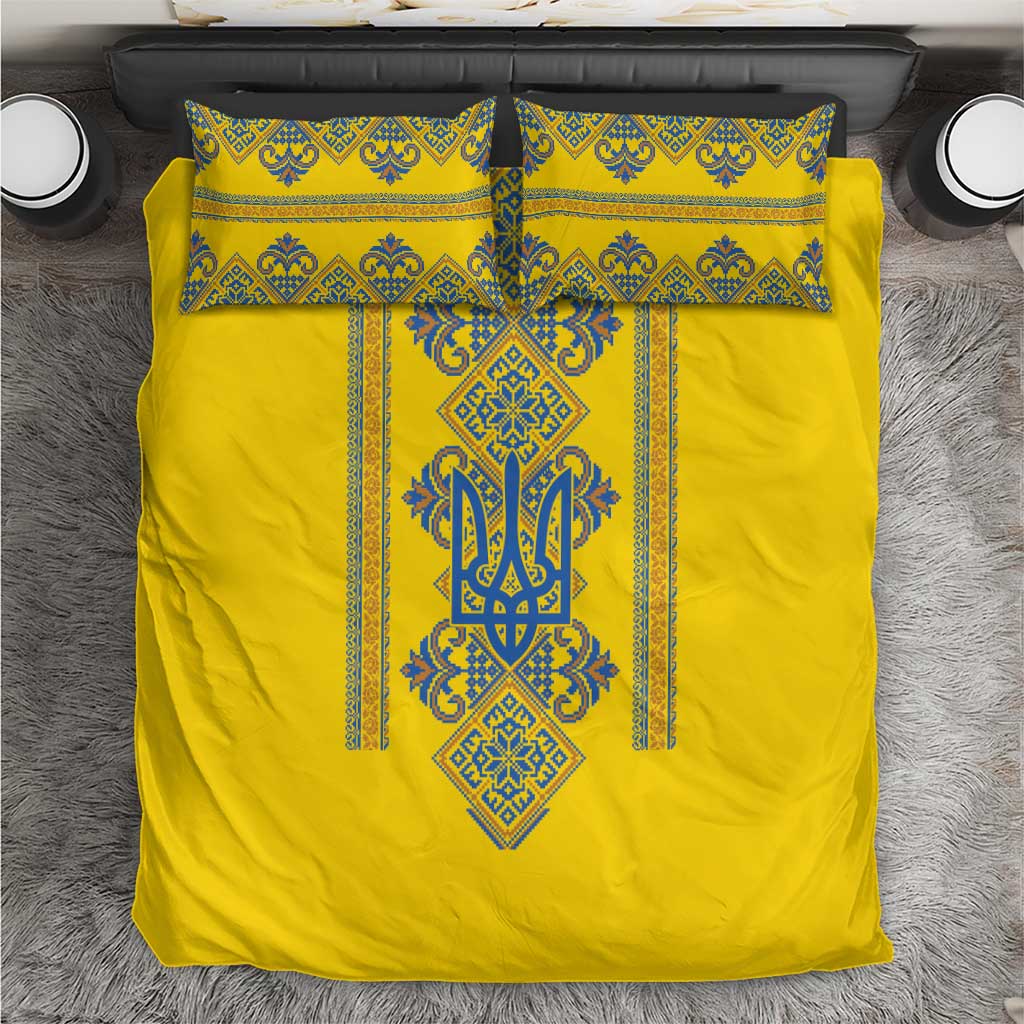 Vyshyvanka Day Bedding Set Ukrainian Folk Traditions Pattern Yellow Version