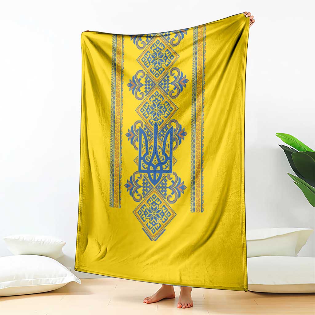 Vyshyvanka Day Blanket Ukrainian Folk Traditions Pattern Yellow Version