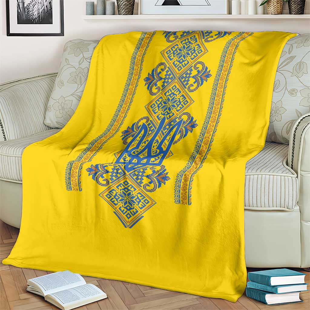 Vyshyvanka Day Blanket Ukrainian Folk Traditions Pattern Yellow Version