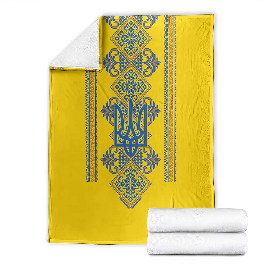 Vyshyvanka Day Blanket Ukrainian Folk Traditions Pattern Yellow Version