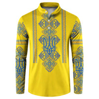 Vyshyvanka Day Button Sweatshirt Ukrainian Folk Traditions Pattern Yellow Version