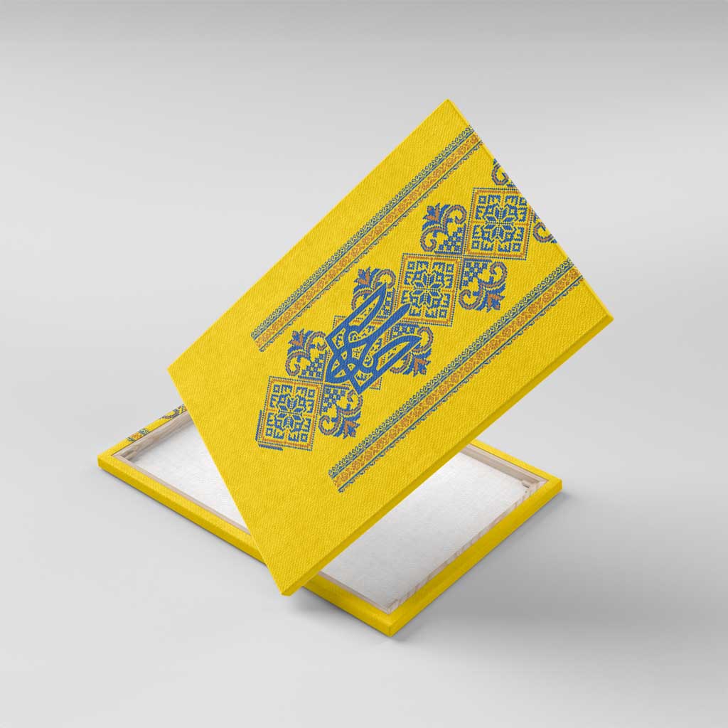 Vyshyvanka Day Canvas Wall Art Ukrainian Folk Traditions Pattern Yellow Version