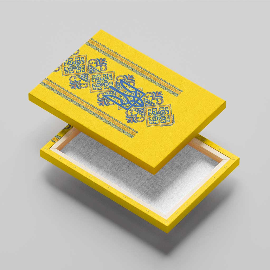 Vyshyvanka Day Canvas Wall Art Ukrainian Folk Traditions Pattern Yellow Version