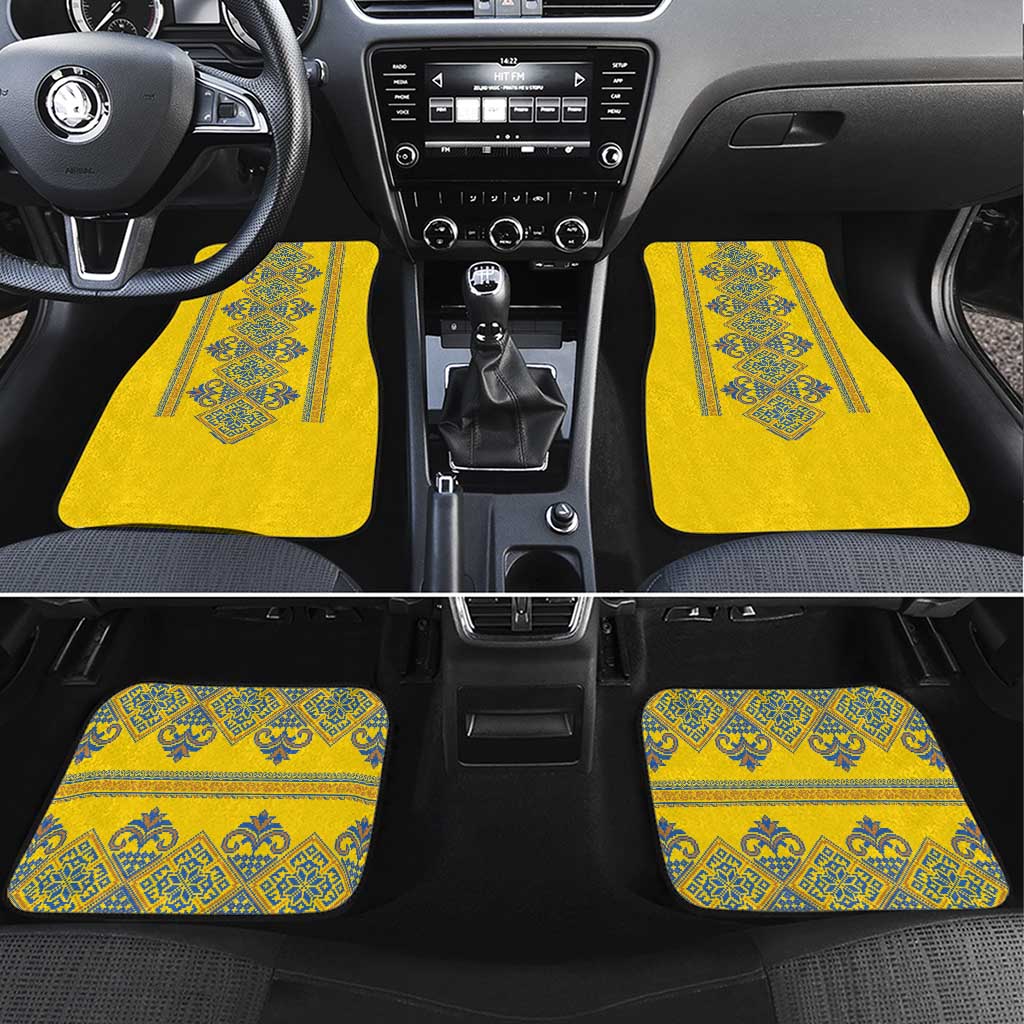 Vyshyvanka Day Car Mats Ukrainian Folk Traditions Pattern Yellow Version