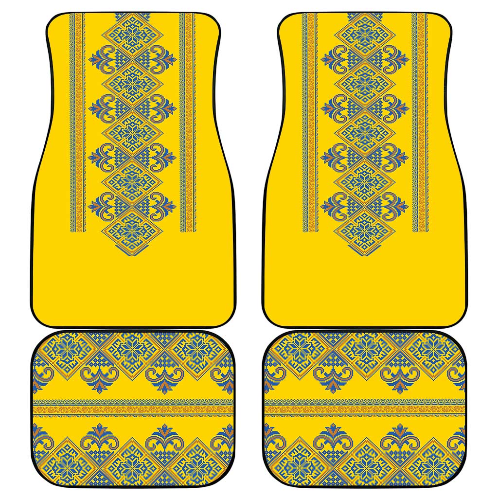 Vyshyvanka Day Car Mats Ukrainian Folk Traditions Pattern Yellow Version