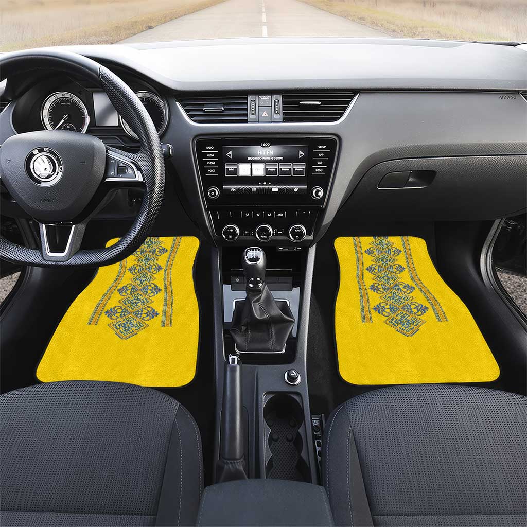 Vyshyvanka Day Car Mats Ukrainian Folk Traditions Pattern Yellow Version
