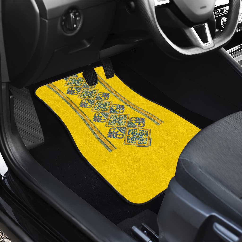 Vyshyvanka Day Car Mats Ukrainian Folk Traditions Pattern Yellow Version