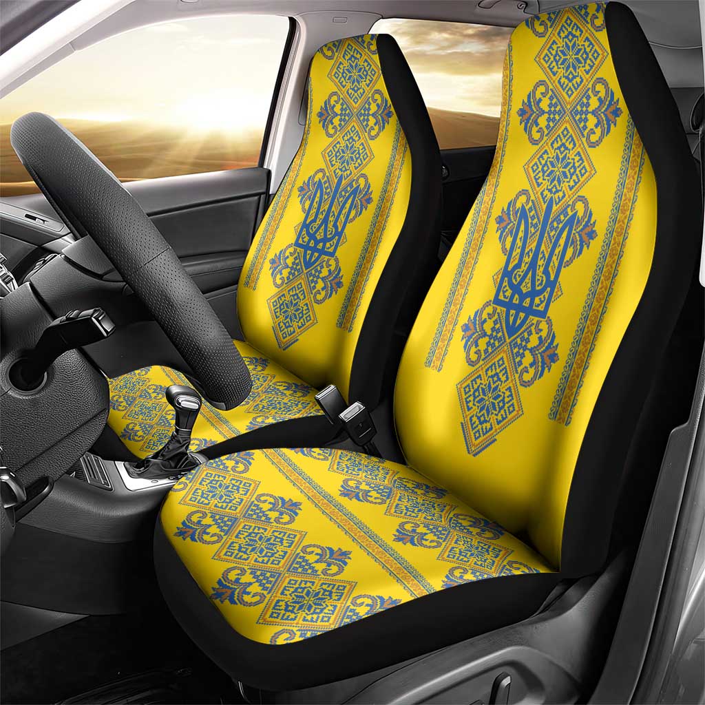 Vyshyvanka Day Car Seat Cover Ukrainian Folk Traditions Pattern Yellow Version