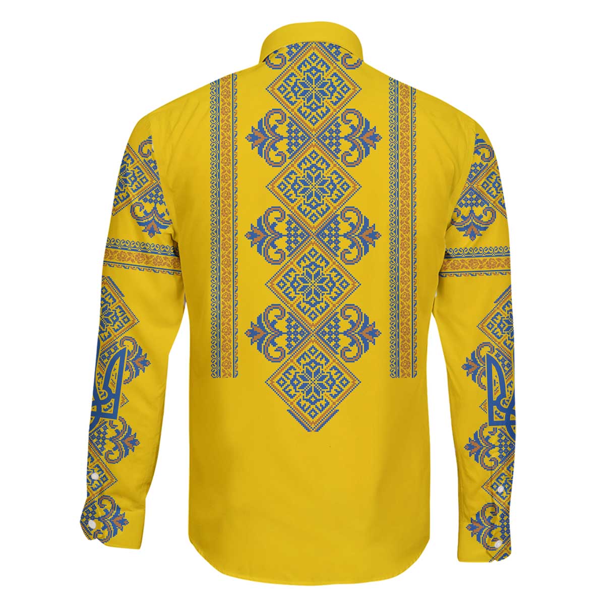 Vyshyvanka Day Family Matching Off The Shoulder Long Sleeve Dress and Hawaiian Shirt Ukrainian Folk Traditions Pattern Yellow Version