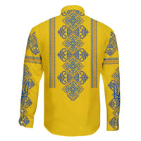 Vyshyvanka Day Family Matching Off The Shoulder Long Sleeve Dress and Hawaiian Shirt Ukrainian Folk Traditions Pattern Yellow Version
