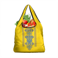 Vyshyvanka Day Grocery Bag Ukrainian Folk Traditions Pattern Yellow Version