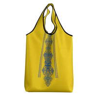 Vyshyvanka Day Grocery Bag Ukrainian Folk Traditions Pattern Yellow Version