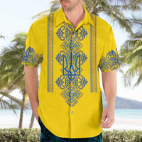 Vyshyvanka Day Hawaiian Shirt Ukrainian Folk Traditions Pattern Yellow Version