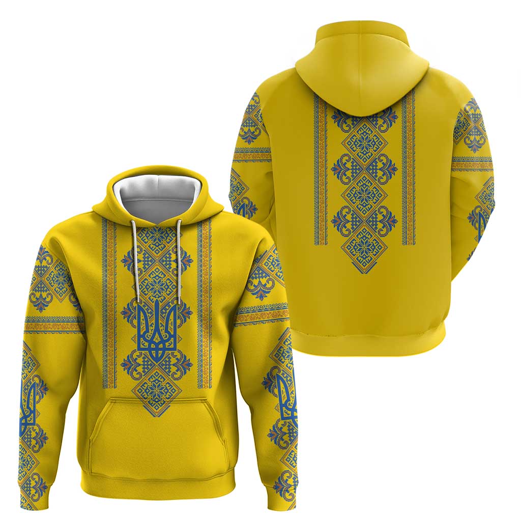 Vyshyvanka Day Hoodie Ukrainian Folk Traditions Pattern Yellow Version