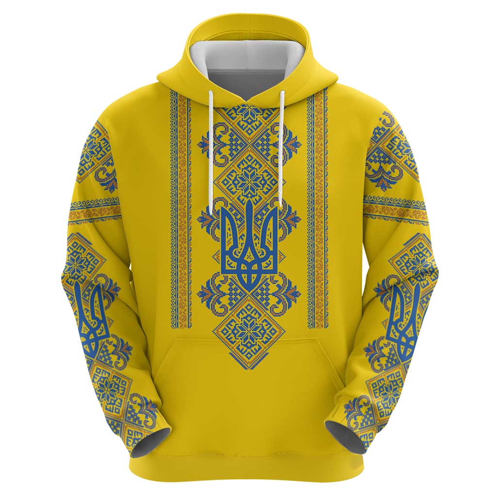 Vyshyvanka Day Hoodie Ukrainian Folk Traditions Pattern Yellow Version