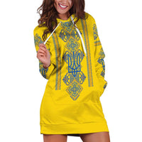Vyshyvanka Day Hoodie Dress Ukrainian Folk Traditions Pattern Yellow Version