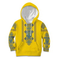 Vyshyvanka Day Kid Hoodie Ukrainian Folk Traditions Pattern Yellow Version