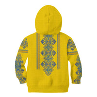 Vyshyvanka Day Kid Hoodie Ukrainian Folk Traditions Pattern Yellow Version