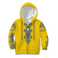 Vyshyvanka Day Kid Hoodie Ukrainian Folk Traditions Pattern Yellow Version