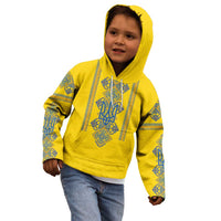 Vyshyvanka Day Kid Hoodie Ukrainian Folk Traditions Pattern Yellow Version