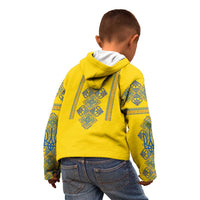Vyshyvanka Day Kid Hoodie Ukrainian Folk Traditions Pattern Yellow Version