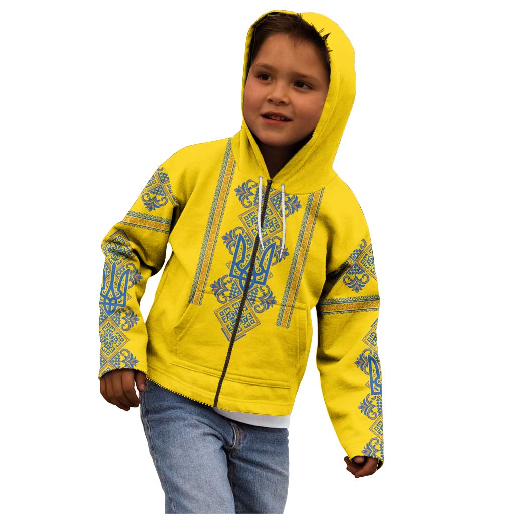Vyshyvanka Day Kid Hoodie Ukrainian Folk Traditions Pattern Yellow Version