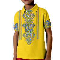 Vyshyvanka Day Kid Polo Shirt Ukrainian Folk Traditions Pattern Yellow Version